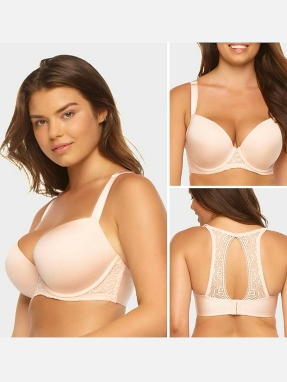 Paramour Blush Lace-Back T-Shirt Bra